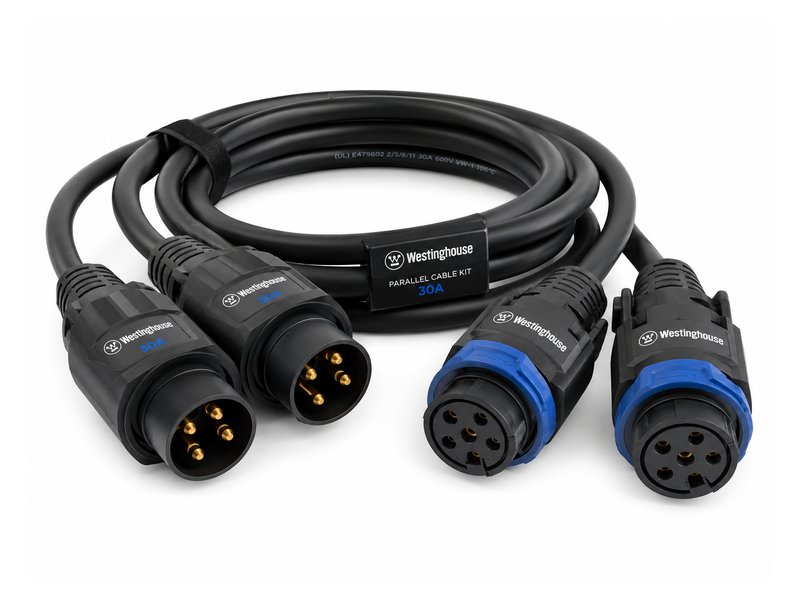 Westinghouse 30A parallel cable kit — black cables with multi-pin connectors
